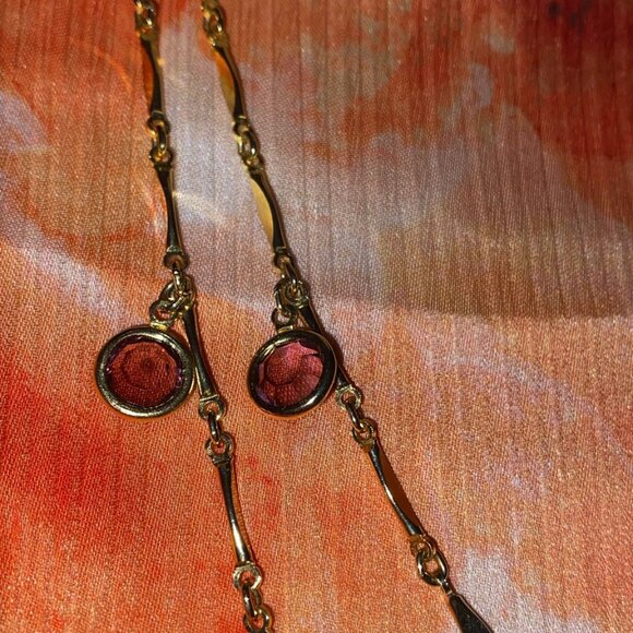 Vintage Swarovski Round Bezel Amethyst Crystal Necklace - Picture 4 of 4